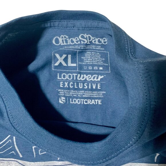 Office Space Movie pc loadletter Red Stapler XL Blue Tee T-Shirt T Shirt - Picture 4 of 8